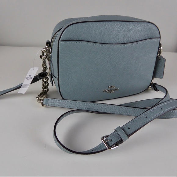 Coach Pebbled Leather Camera Bag Chain Purse NWT - Picture 1 of 8